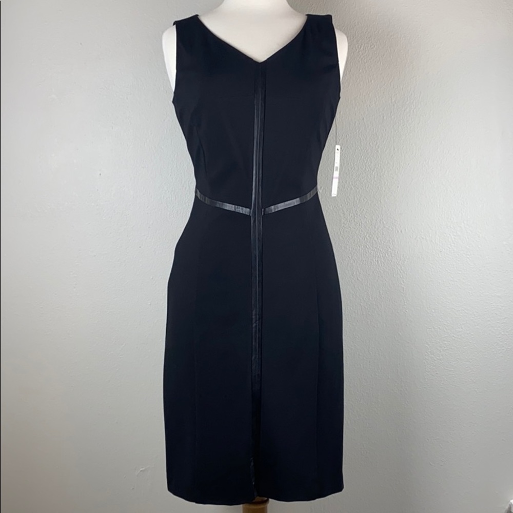 Laundry Little Black Dress with Leather Detail